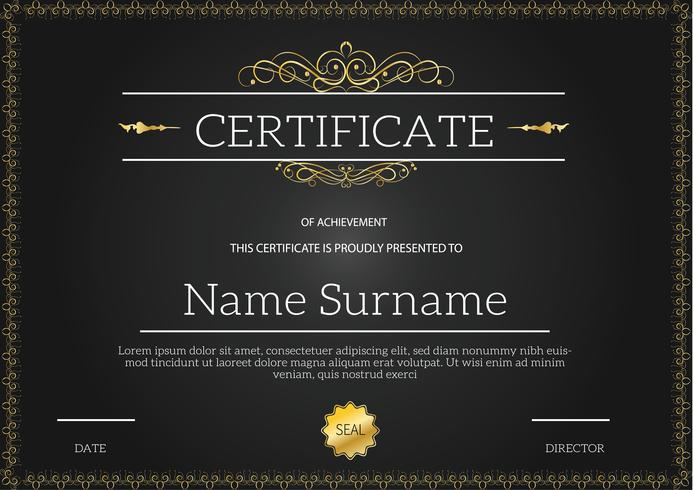 Vintage golden classic certificate of achievement template vector