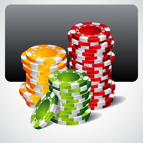 Ilustración de juego con fichas de poker vector