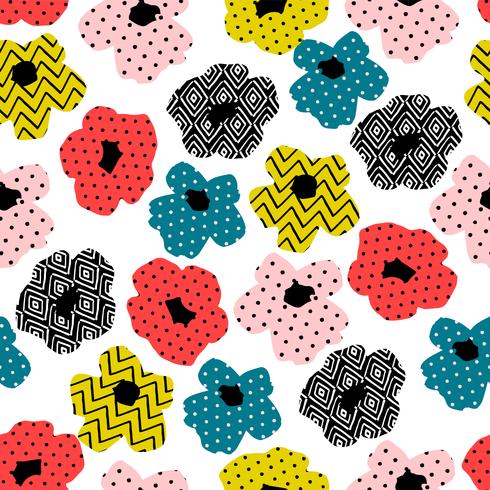 Floral abstract seamless pattern. Vector design for different surfases.