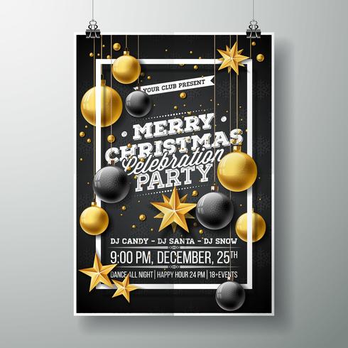 Merry Christmas Party Flyer Illustration vector