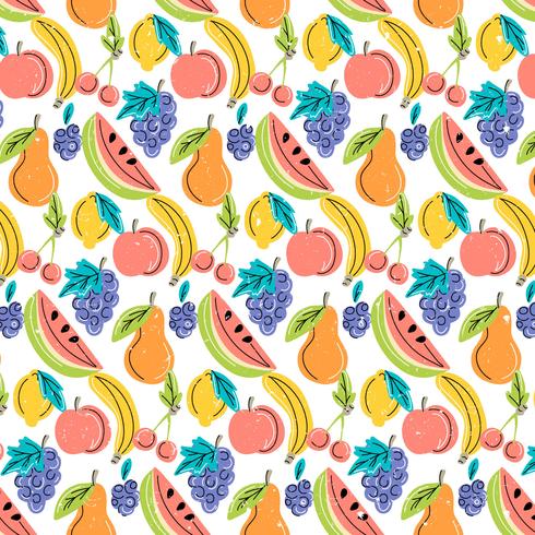 Vector Colorful Fruits Pattern 