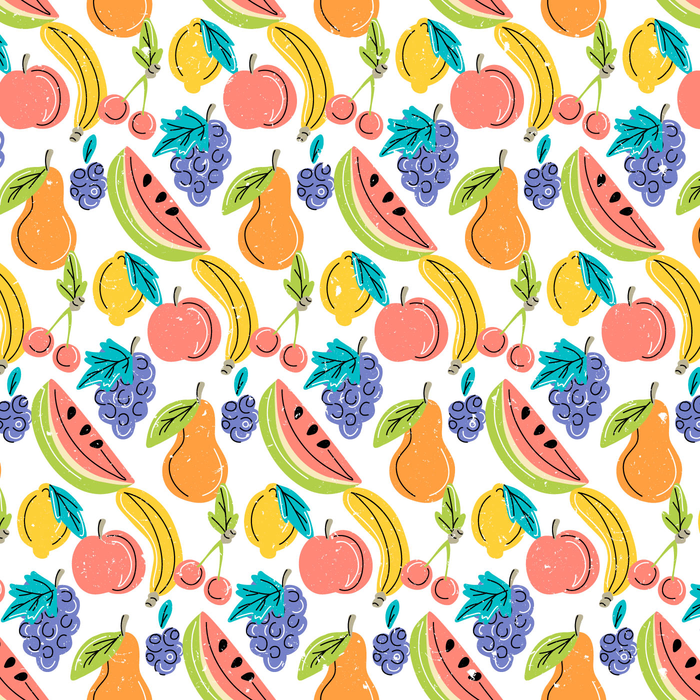 Vector Colorful Fruits Pattern 345901 Vector Art at Vecteezy