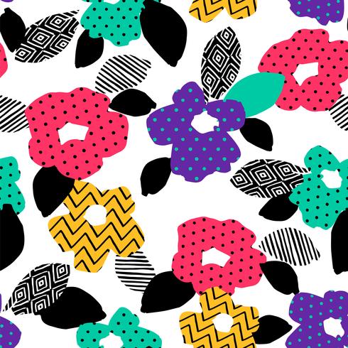 Floral abstract seamless pattern. Vector design for different surfases.