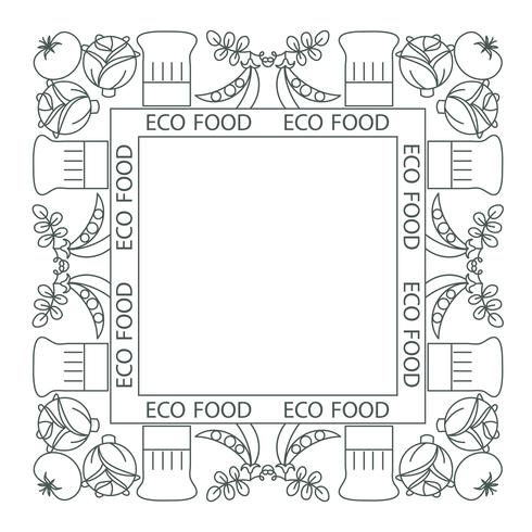 Concept of healthy food. Frame, border  vector