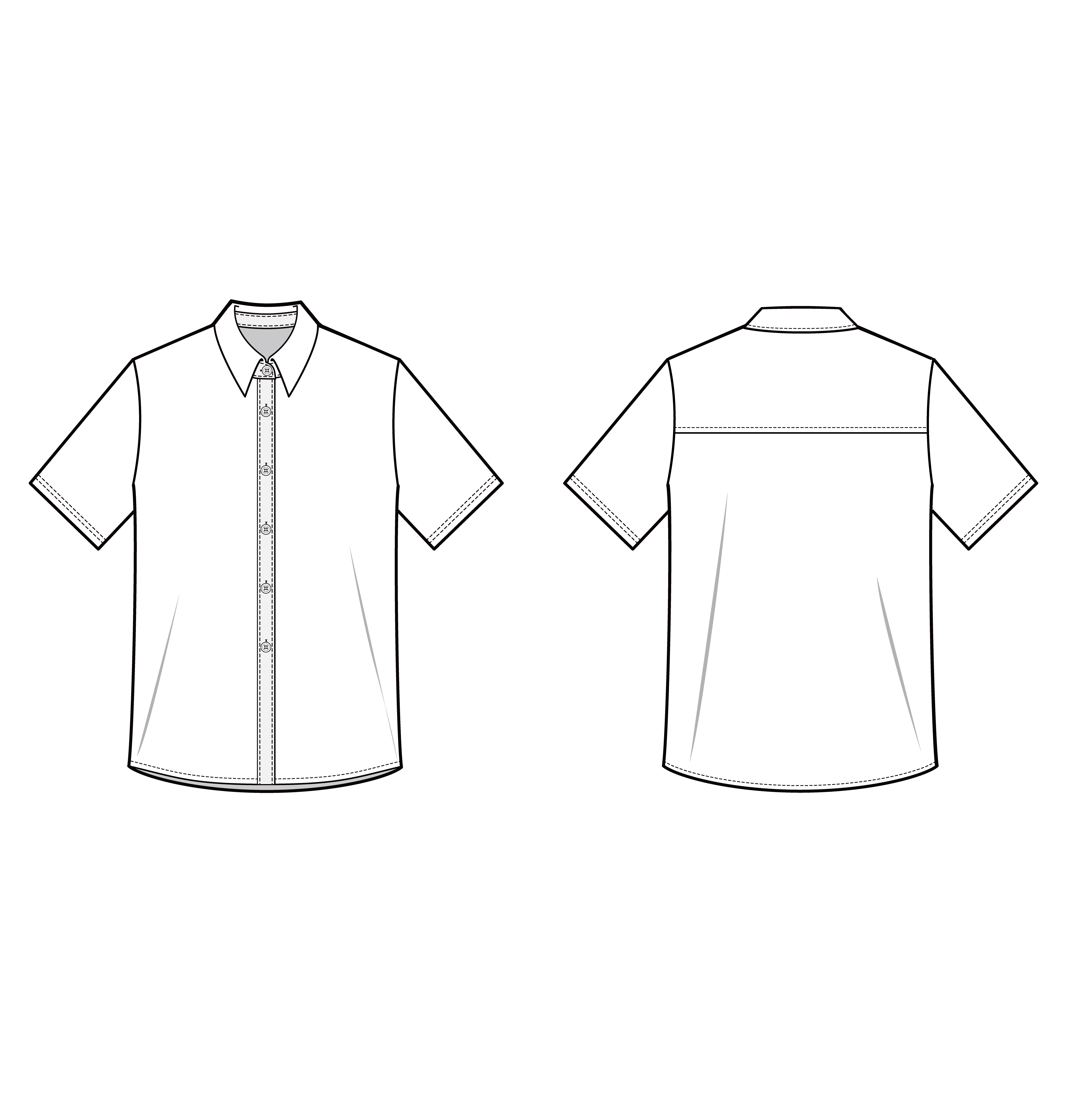 Shirt set Fashion flat technical drawing vector template 345985 ...