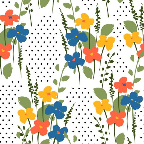 Floral abstract seamless pattern. Vector design for different surfases.