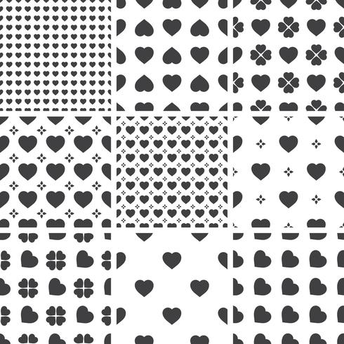 Set of monochrome geometric seamless universal patterns, tiling.  vector