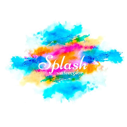 Modern colorful watercolor splash design vector