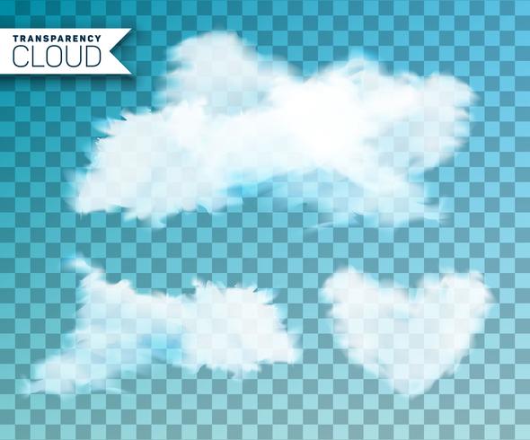 Isolated cloud set on transparent background vector