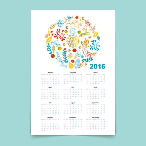 Calendar 12 months vector