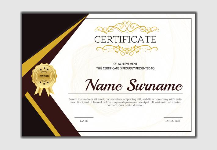 Vintage golden classic certificate of achievement template vector