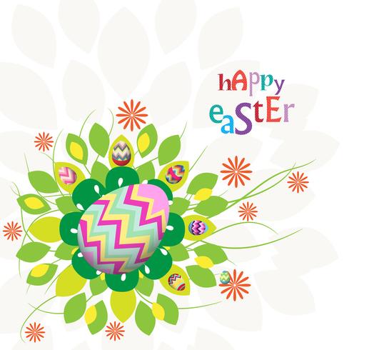 easter eggs flower background colorful