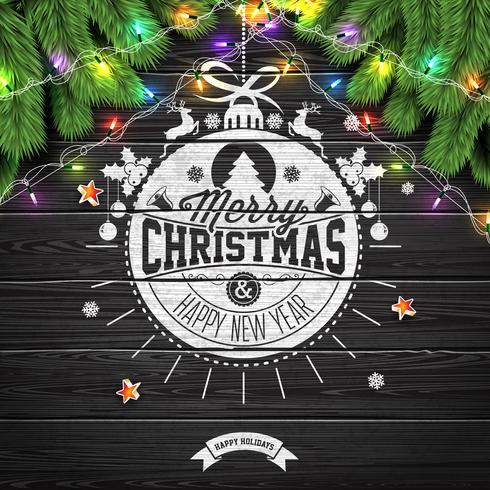 Merry Christmas and Happy New Year Illustration vector