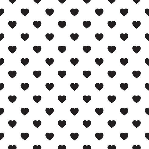 Monochrome seamless pattern with hearts vector