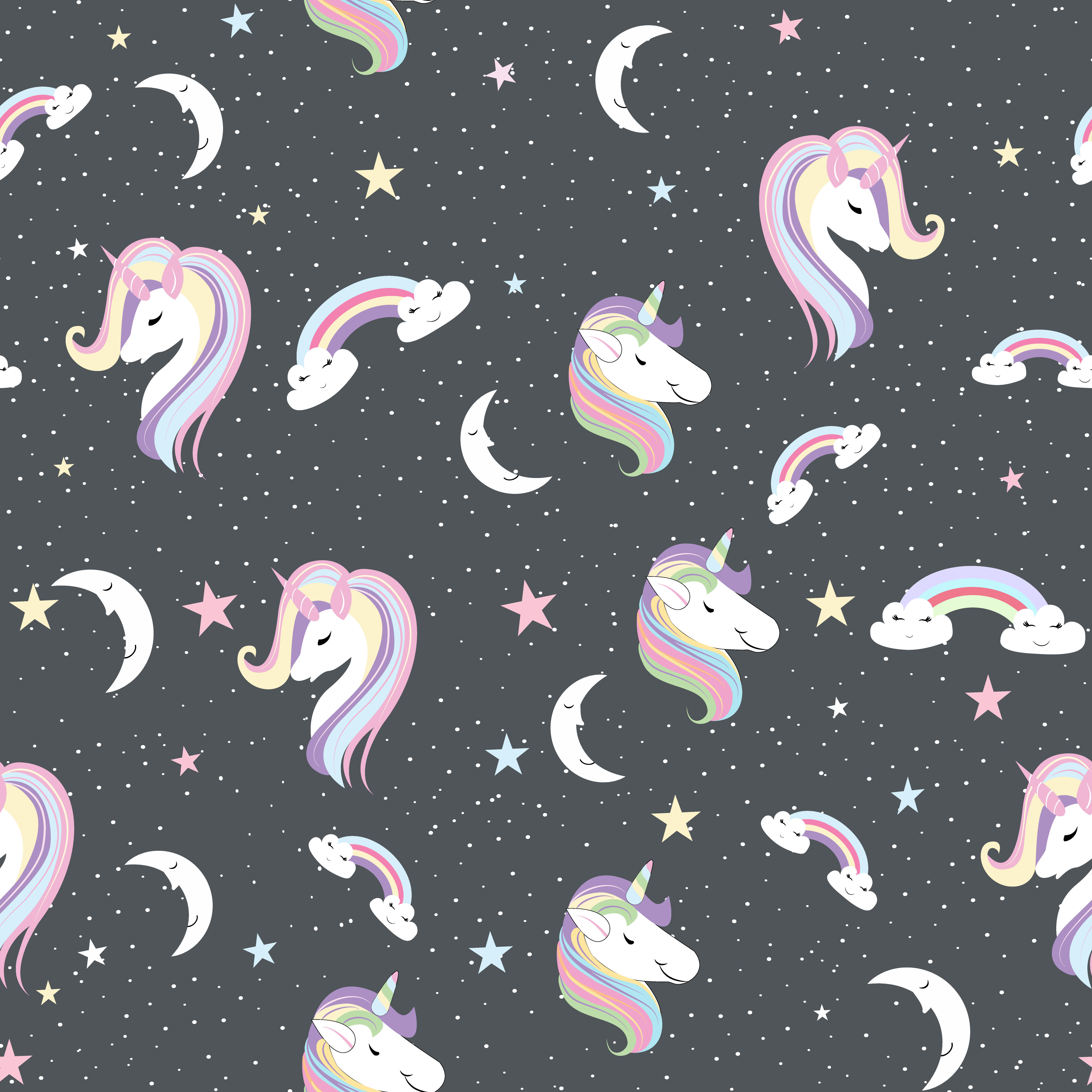 Unicorn seamless pattern on the black background 346316 Vector Art ...