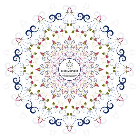 Mandala de flores elementos decorativos vintage vector