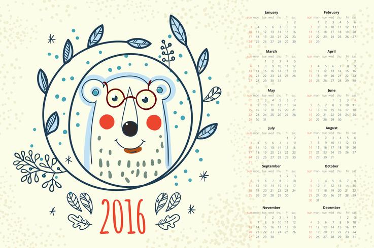 Calendario 12 meses vector