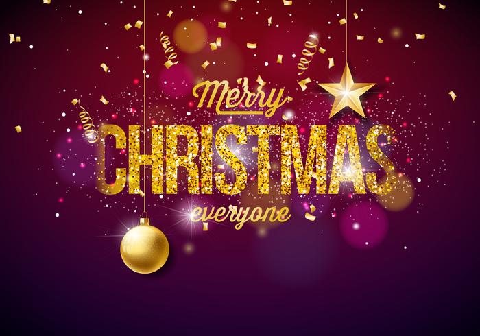 Merry Christmas Illustration on Shining background vector