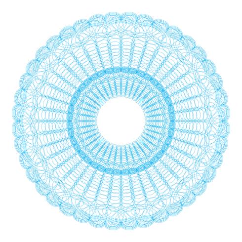 Guilloche pattern rosette for  play money or other security papers     vector