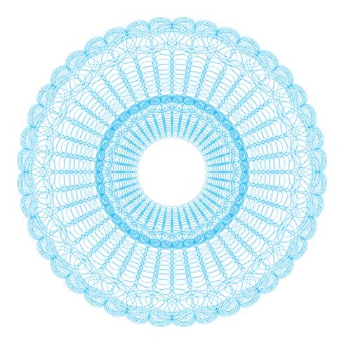 Guilloche pattern rosette for  play money or other security papers     vector