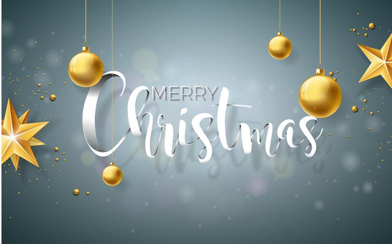 Merry Christmas Illustration on Grey Background vector