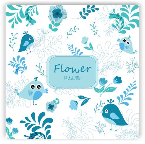 Flower and leave tropical botanical pattern vector