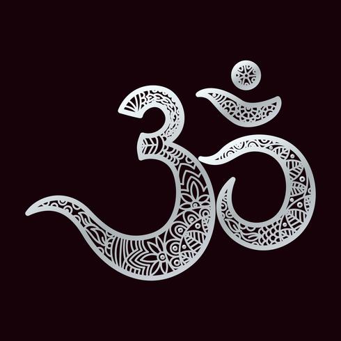 Om or Aum Indian sacred sound, original mantra, a word of power. vector