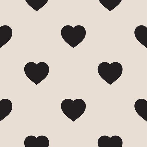 Monochrome seamless pattern with hearts vector