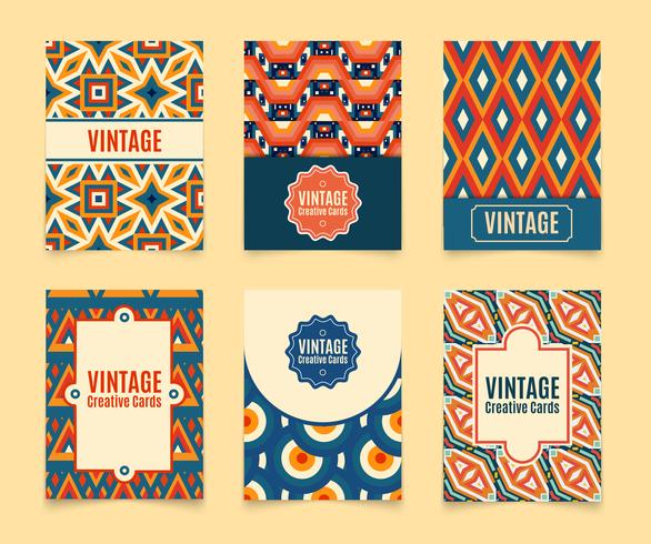 Template. Vintage creative cards. vector