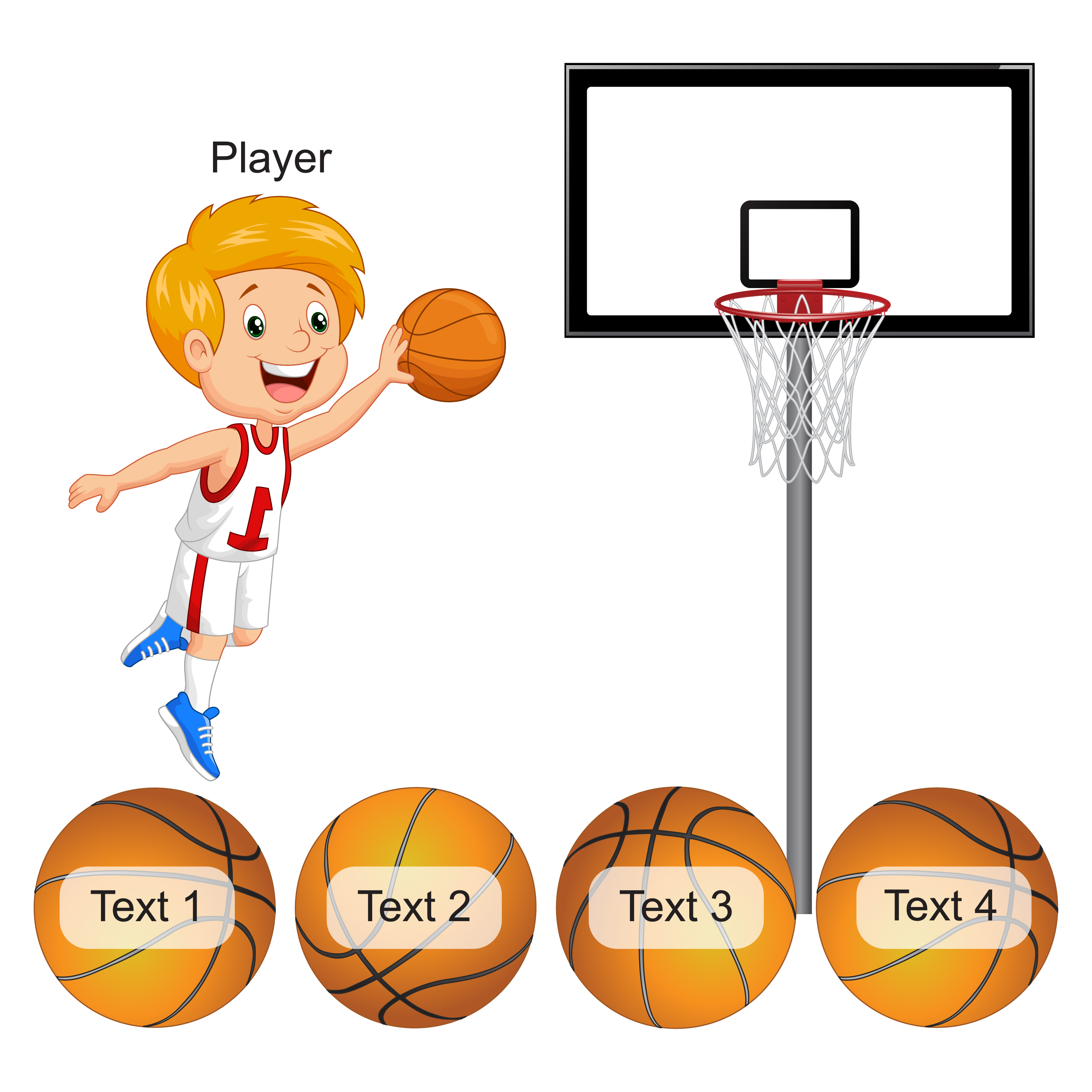 Basketball gamer and different ball for sentences 346530 Vector Art at