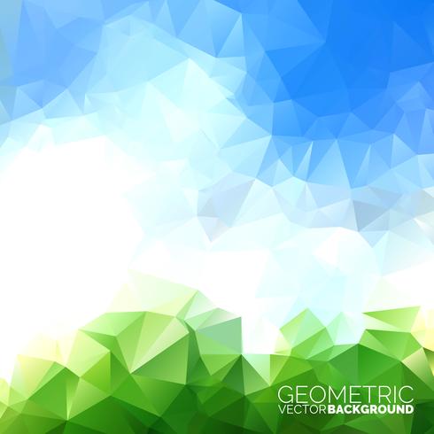 Vector fondo de triángulos geométricos. Diseño abstracto cielo poligonal.