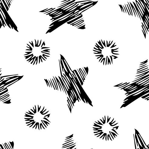 Seamless stylish hand drawn pattern.  vector