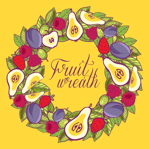 wreath with berries,  vector