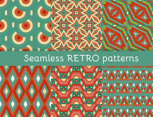 Set of six ethnic seamless patterns.  vector