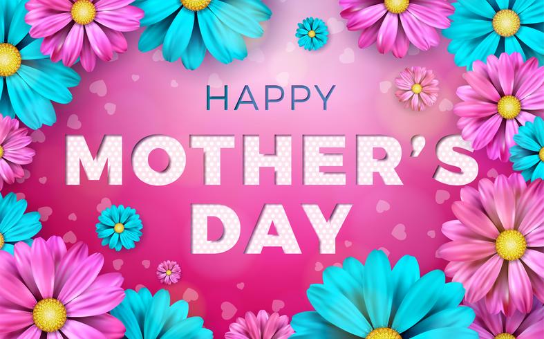 Diseño feliz de la tarjeta de felicitación del día de madre vector
