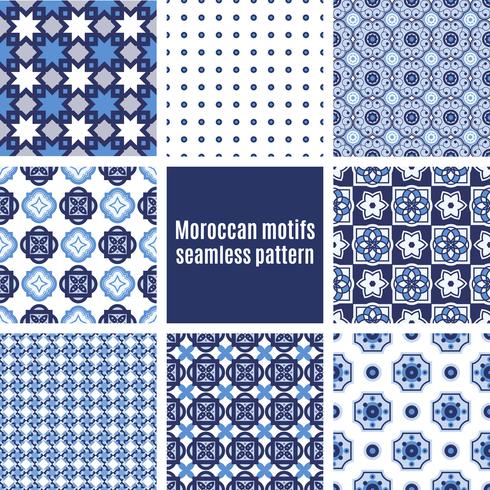 Portuguese Azulejos set of patterns vector