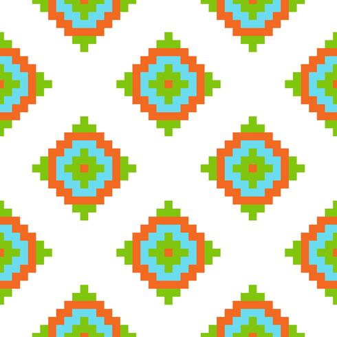 Mexican Folkloric  tracery textile seamless pattern vector