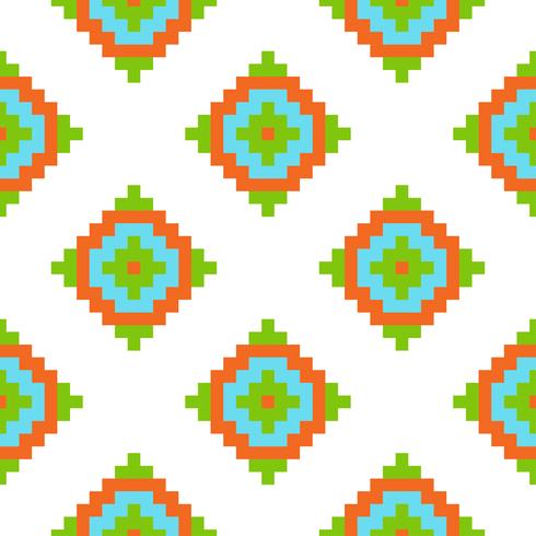 Mexican Folkloric  tracery textile seamless pattern vector