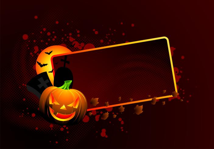 vector illustration on a Halloween theme with pumpkin