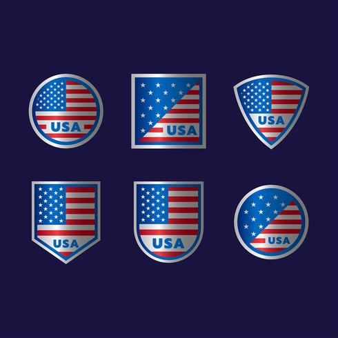 American Flag  Shield Set vector