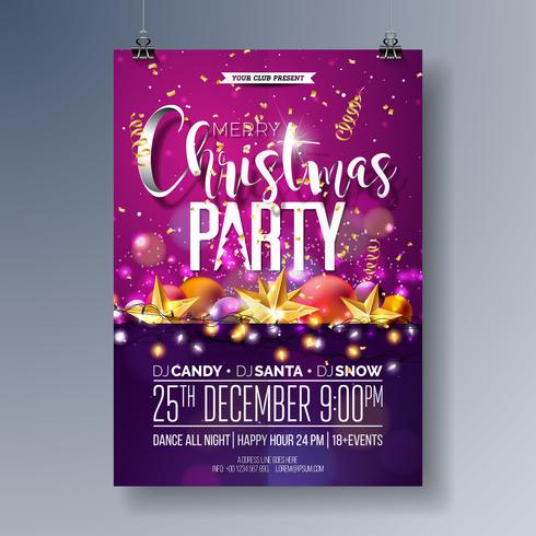 Merry Christmas Party Flyer Illustration vector