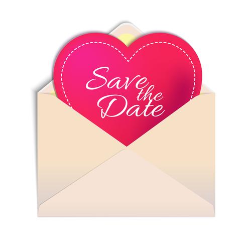 Envelope with heart  vector