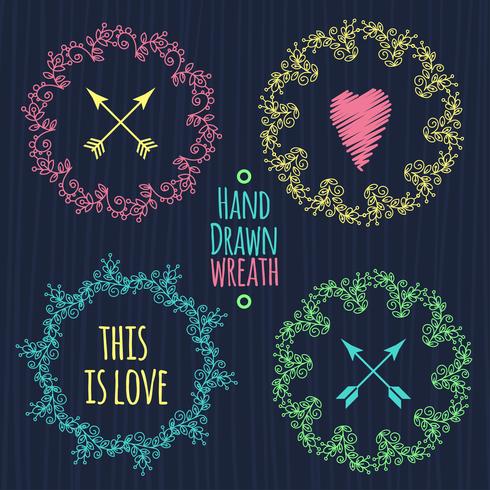 Set of hipster vintage design elements vector
