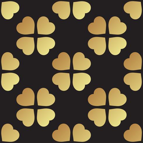 Gold seamless pattern with clover leaves, the symbol of St. Patrick Day in Ireland vector