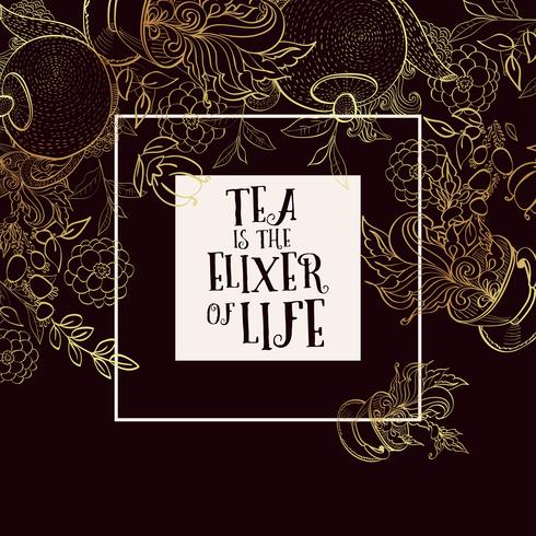 Conjunto de plantillas de banner de diseño de la hora del té vector