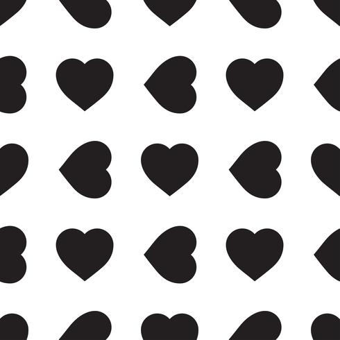 Monochrome seamless pattern with hearts vector