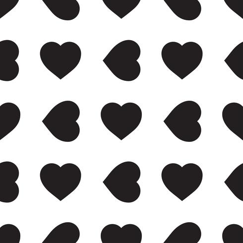 Monocromo de patrones sin fisuras con corazones vector