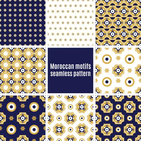 Portuguese Azulejos set of patterns vector