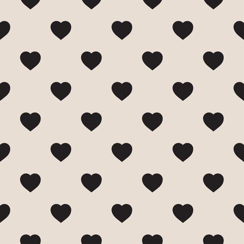 Monochrome seamless pattern with hearts vector