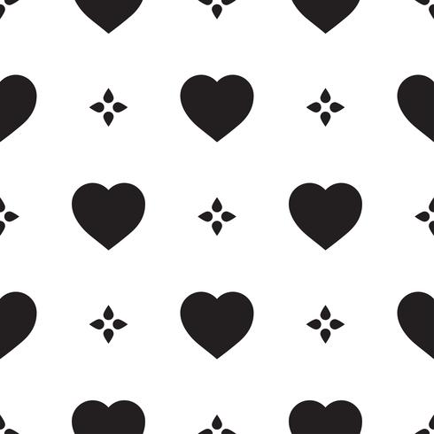 Monocromo de patrones sin fisuras con corazones vector